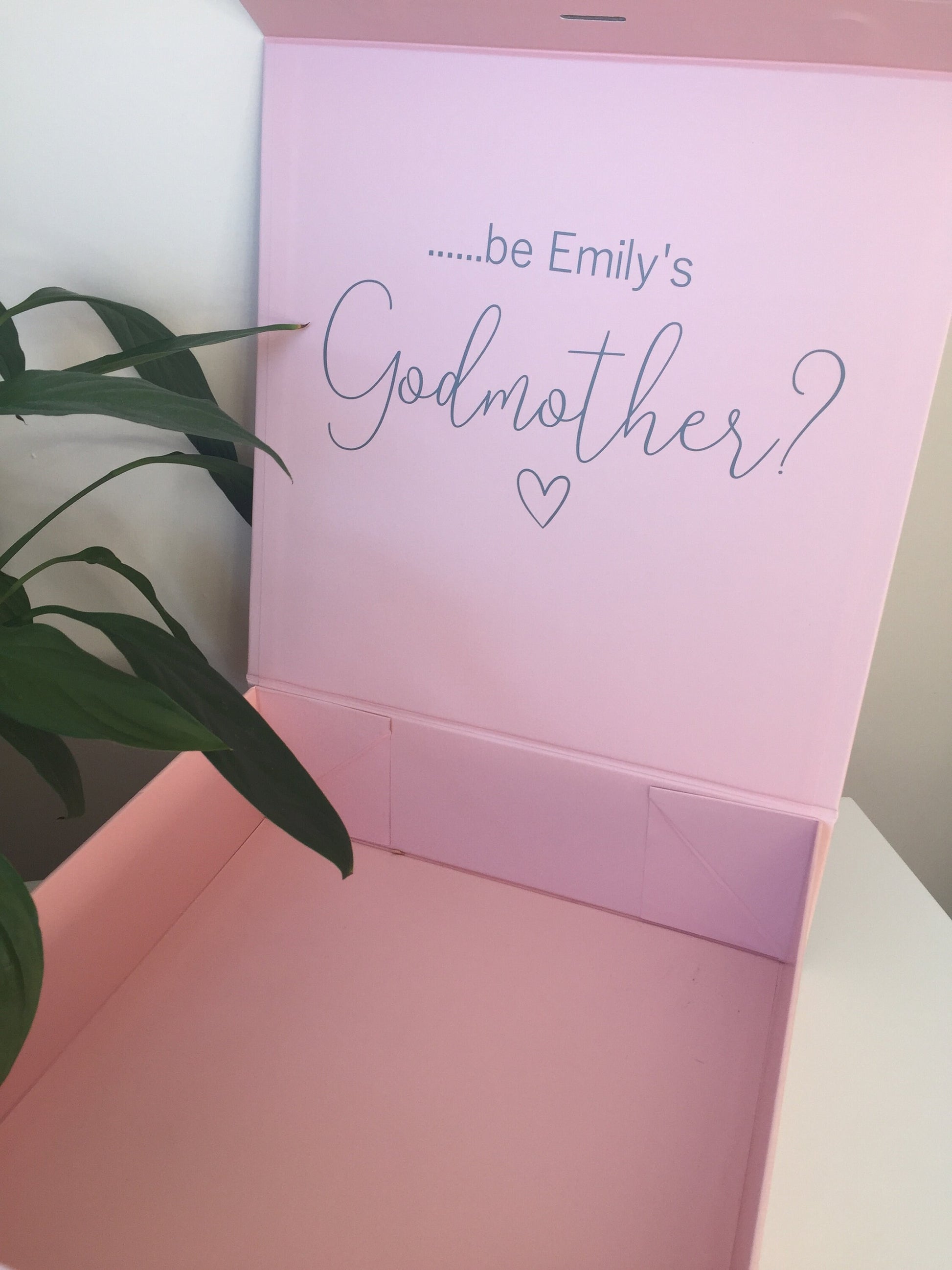 Ribbon tie gift box, Personalised proposal gift box, Godparent proposal box, memory box, new baby gift, newly wed presents, keepsake box