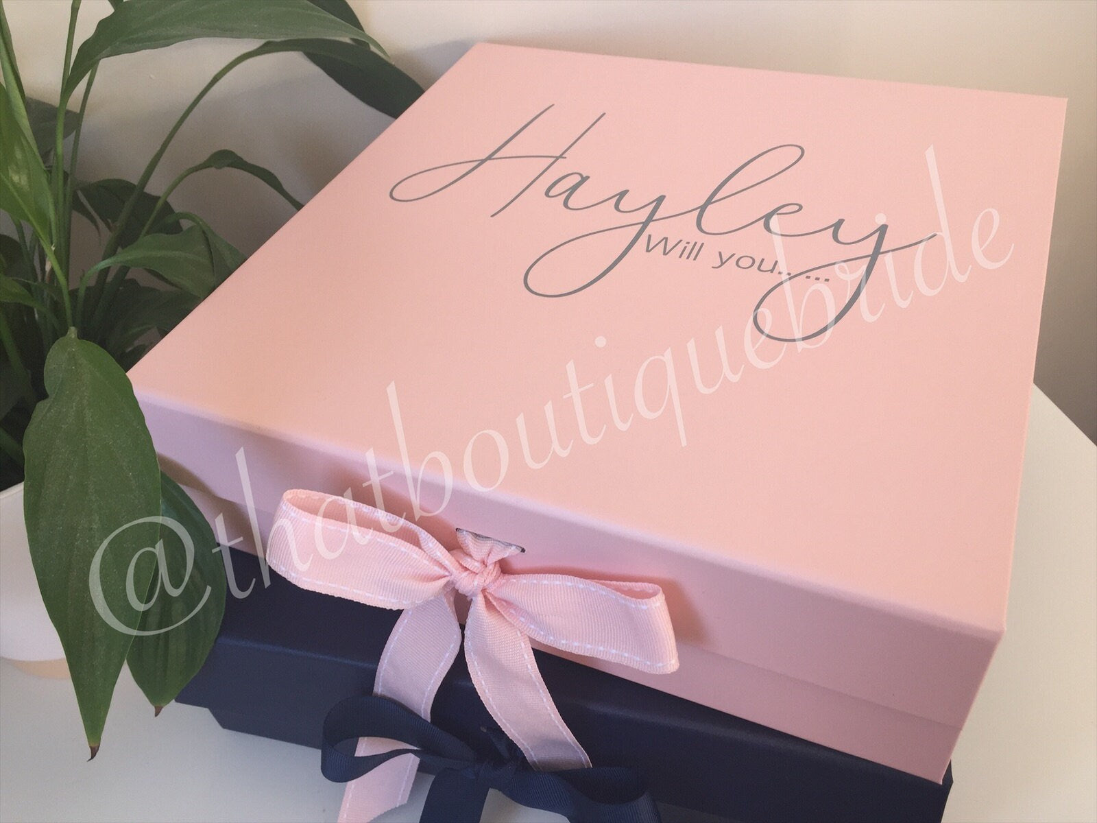 Ribbon tie gift box, Personalised proposal gift box, Godparent proposal box, memory box, new baby gift, newly wed presents, keepsake box