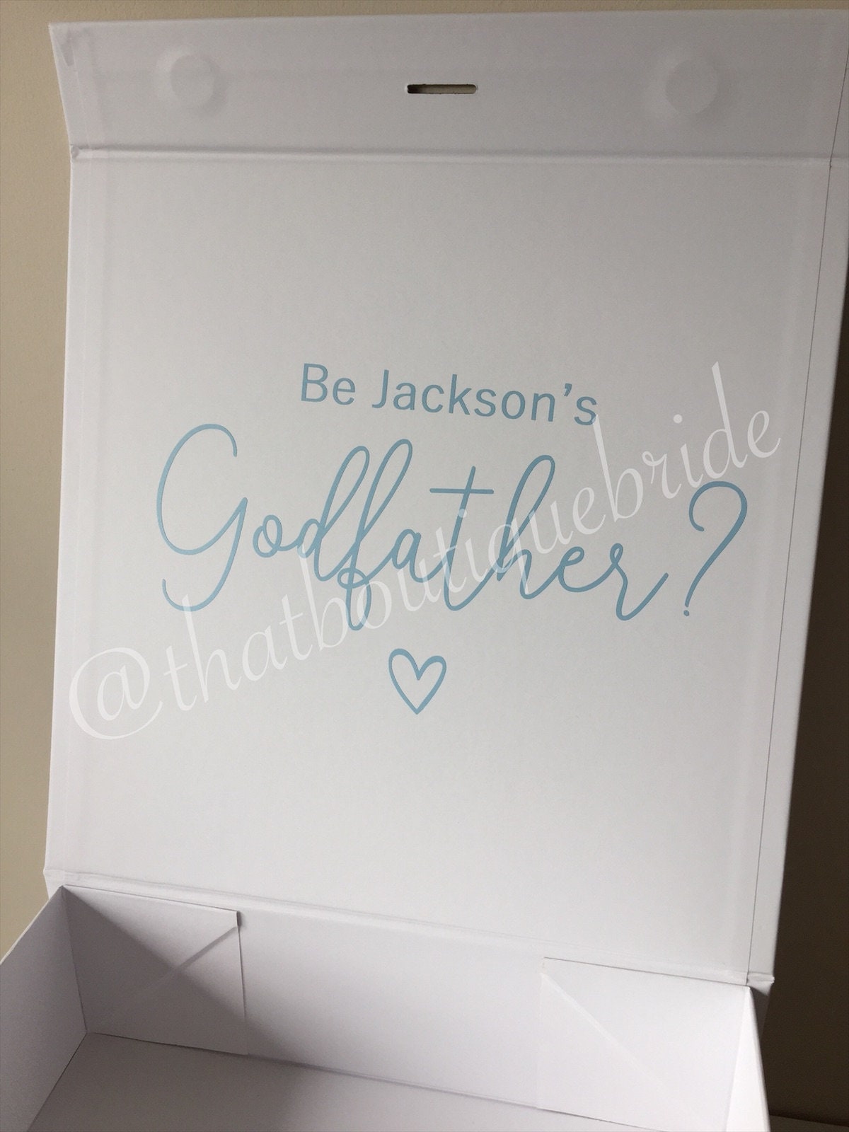 Ribbon tie gift box, Personalised proposal gift box, Godparent proposal box, memory box, new baby gift, newly wed presents, keepsake box