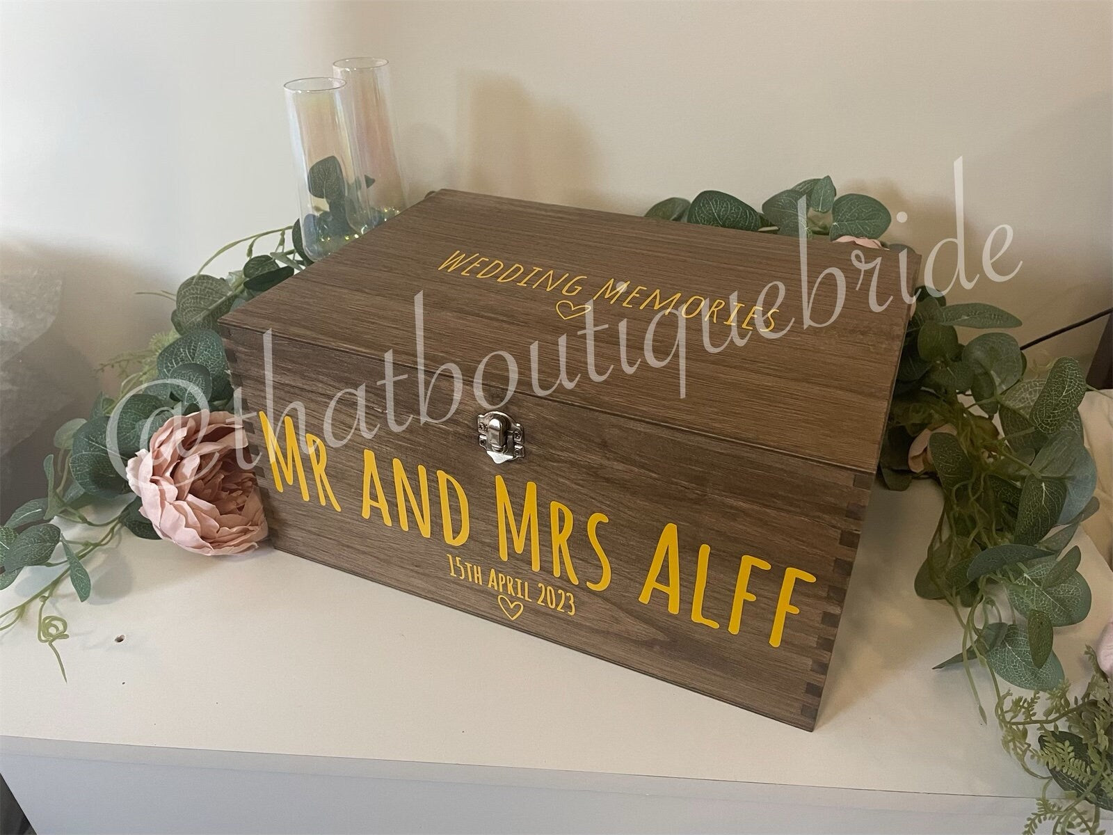 Personalised RUSTIC wedding card box, Wedding memory box, Wedding keepsake box, Wooden Wedding box, rustic wedding post box