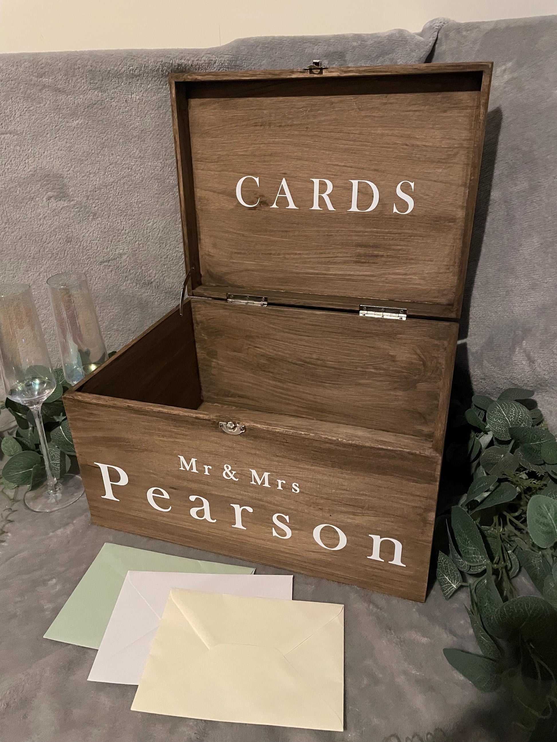 Personalised RUSTIC wedding card box, Wedding memory box, Wedding keepsake box, Wooden Wedding box, rustic wedding post box