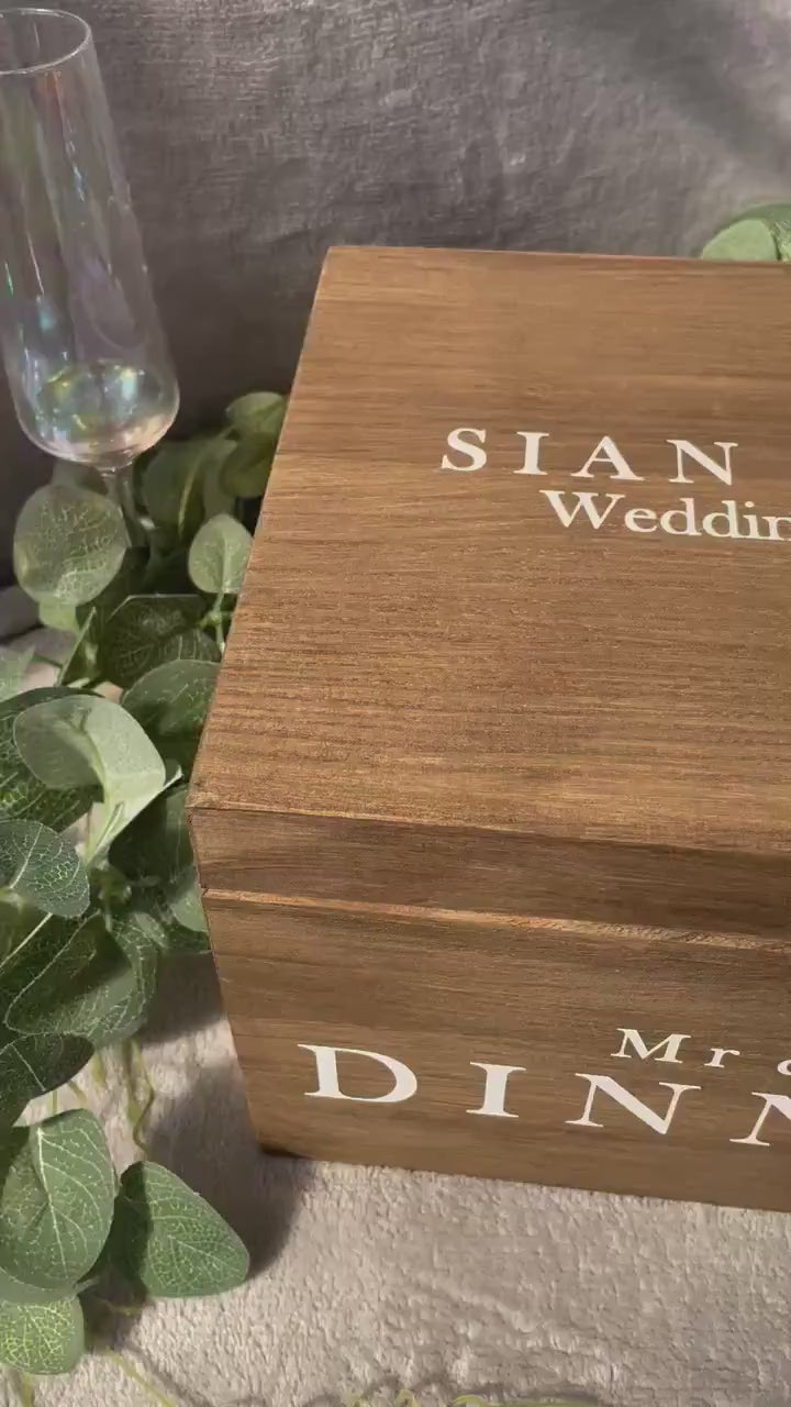Personalised RUSTIC wedding card box, Wedding memory box, Wedding keepsake box, Wooden Wedding box, rustic wedding post box